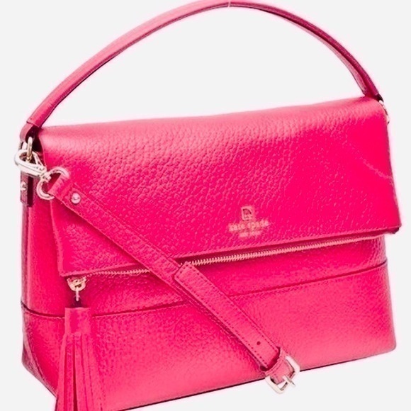 KATE SPADE Leather Southport Avenue Maria Hot Pink Pebbled Leather